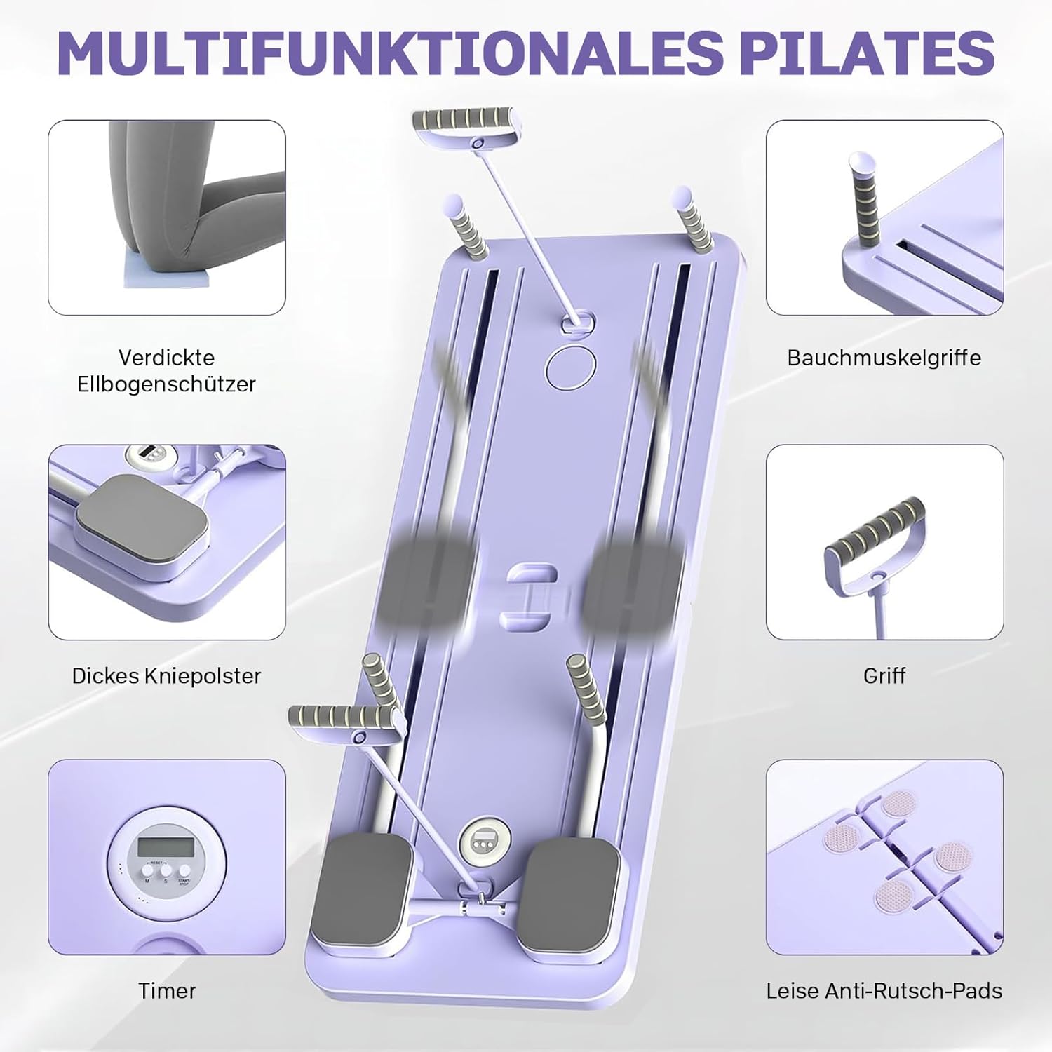 Pilates Reformer Compact, 4 in 1 Foldable Pilates.